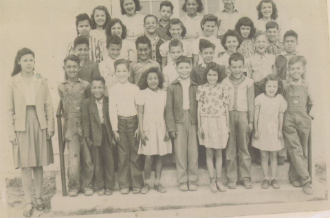 Students and their teacher at the East Carolina Indian School