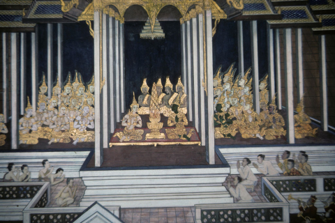 Royal wedding of Sita and Rama (Thai Ramayana mural)