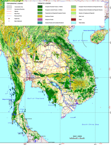 Forest cover map of Thailand