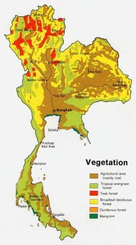 Thailand vegetation map, 1974