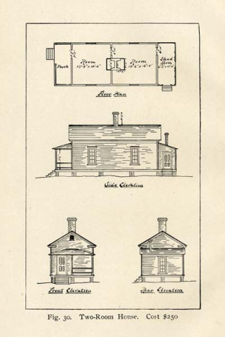 Plan for a two-room mill house