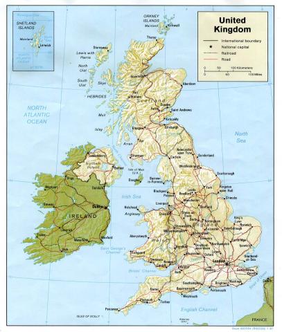 United Kingdom (shaded relief map)