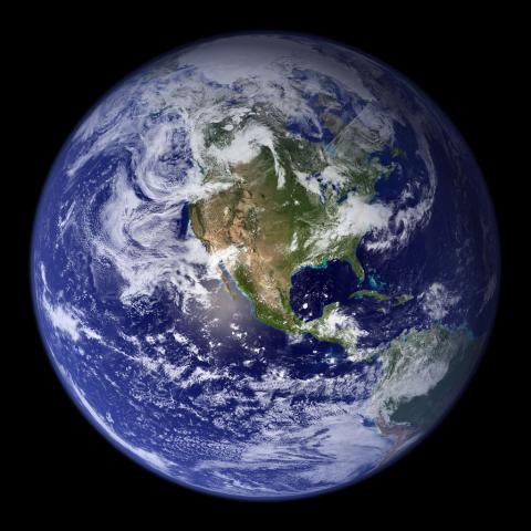 A view of Earth and the United States from space