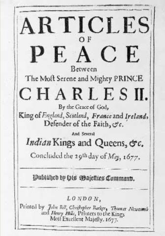 1677 treaty between Virgina and Indians