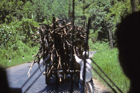 Cartload of wood seen on road from Dalat to Ho Chi Minh City