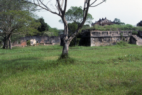 Central court of the Imperial City at Hue damaged during Vietnam War in 1968