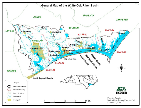 White Oak River Basin Map