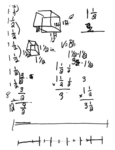 Student Work: large and small cubes work page 1