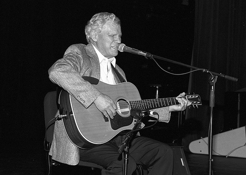 Doc Watson at the North Carolina Folk Heritage Awards in 1994, Raleigh, NC. From the General Negative Collection, State Archives of North Carolina, call #: N_2012_5_083. 
