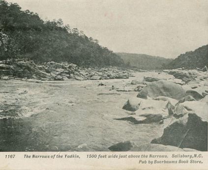 &quot;Yadkin River and the Trading Ford - Narrows of the Yadkin.&quot; Image courtesy of official  Rowan County website. 